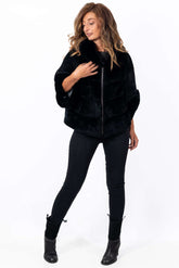 Women's chinchilla coat Diana Black